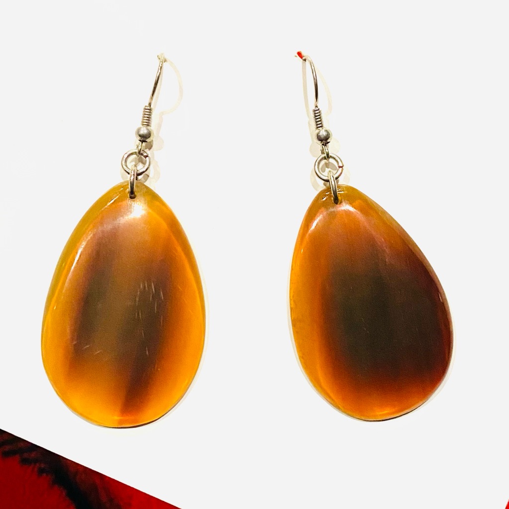 Golden Horn Teardrop Earrings